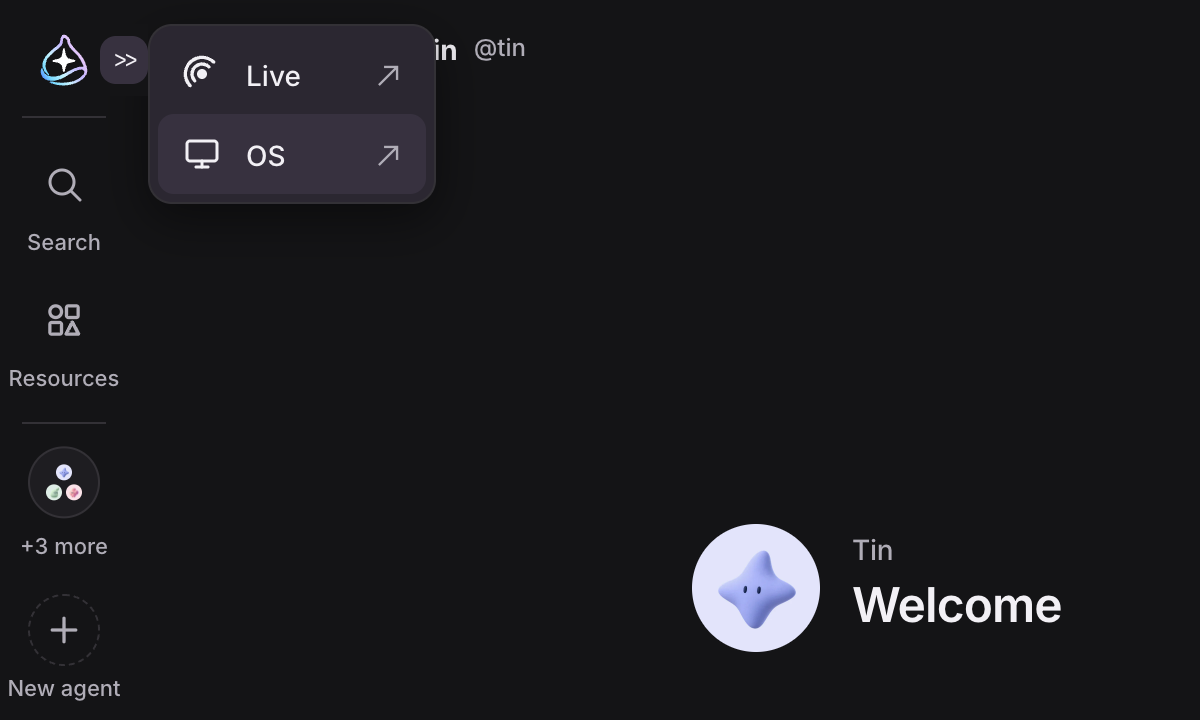 The Switch products menu next to the logo: endue Live and endue OS